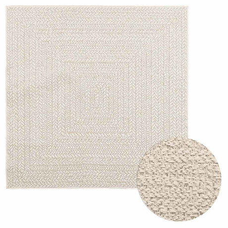 VidaXL tapis zizur crème intérieur et extérieur 120x120 cm aspect jute