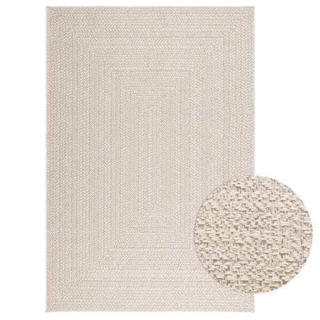 VidaXL tapis zizur crème intérieur et extérieur 140x200 cm aspect jute