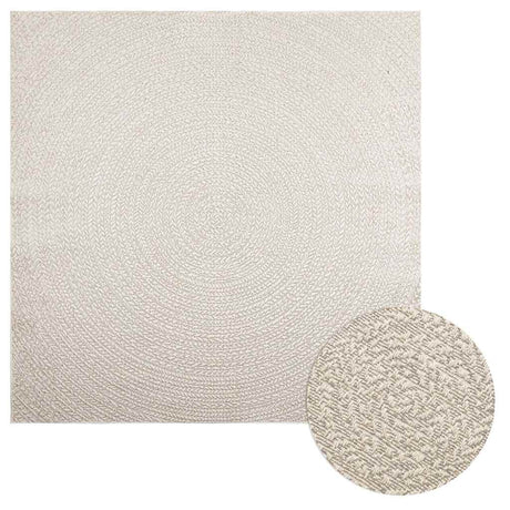 VidaXL tapis zizur crème intérieur et extérieur 200x200 cm aspect jute