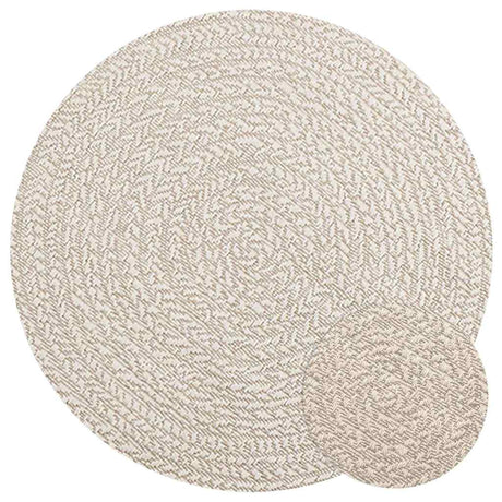 Vidaxxl tapis zizur crème intérieur et extérieur ø 90 cm aspect jute