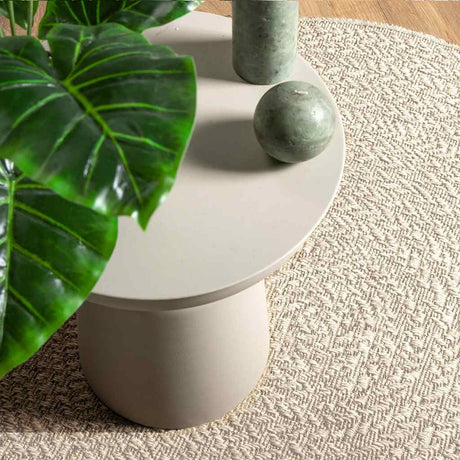 Vidaxxl tapis zizur crème intérieur et extérieur ø 90 cm aspect jute