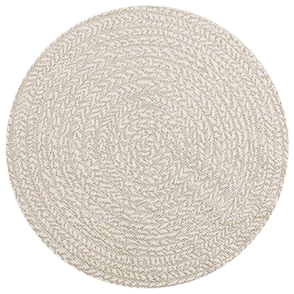 Vidaxxl tapis zizur crème intérieur et extérieur ø 90 cm aspect jute