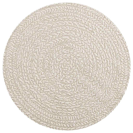 Vidaxxl tapis zizur crème intérieur et extérieur ø 90 cm aspect jute