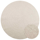 VidaXL tapis zizur crème intérieur et extérieur ø 200 cm aspect jute