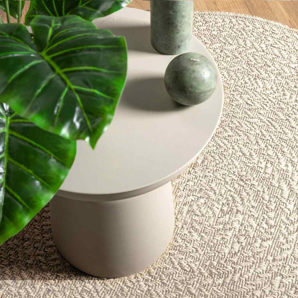 VidaXL tapis zizur crème intérieur et extérieur ø 200 cm aspect jute