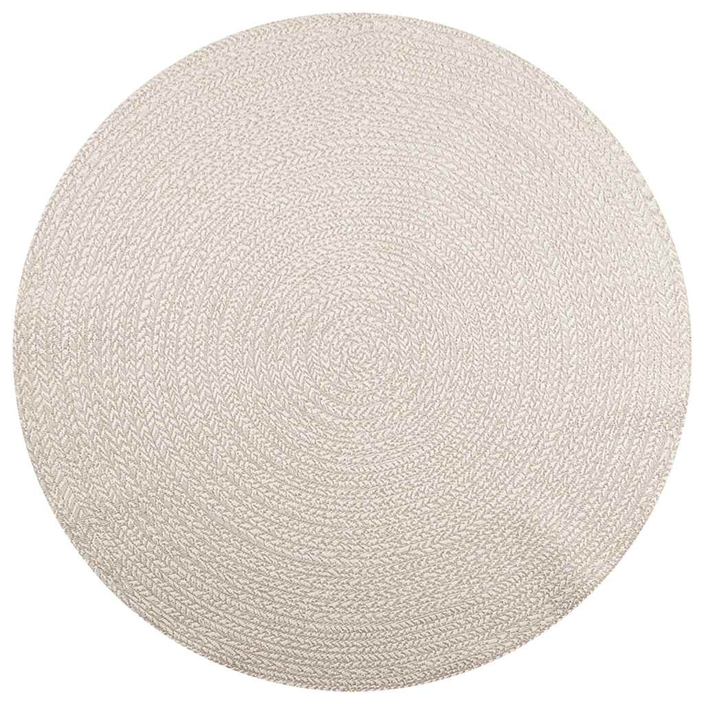 VidaXL tapis zizur crème intérieur et extérieur ø 200 cm aspect jute