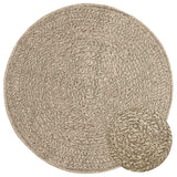 Vidaxxl tapis zizur beige intérieur et extérieur ø 90 cm aspect jute