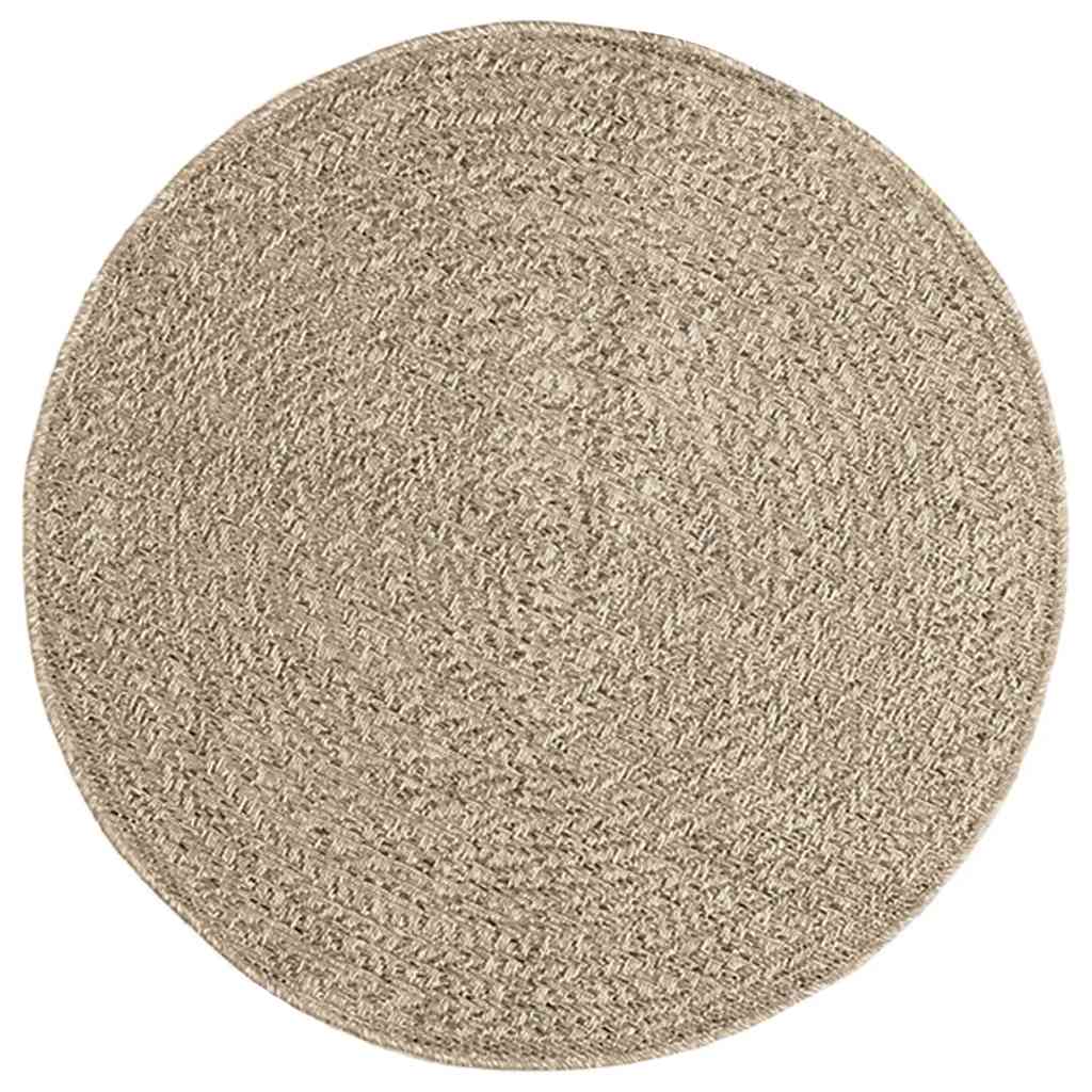 Vidaxl tapis zizur beige à l'intérieur et à l'extérieur Ø 90 cm de jute de jute