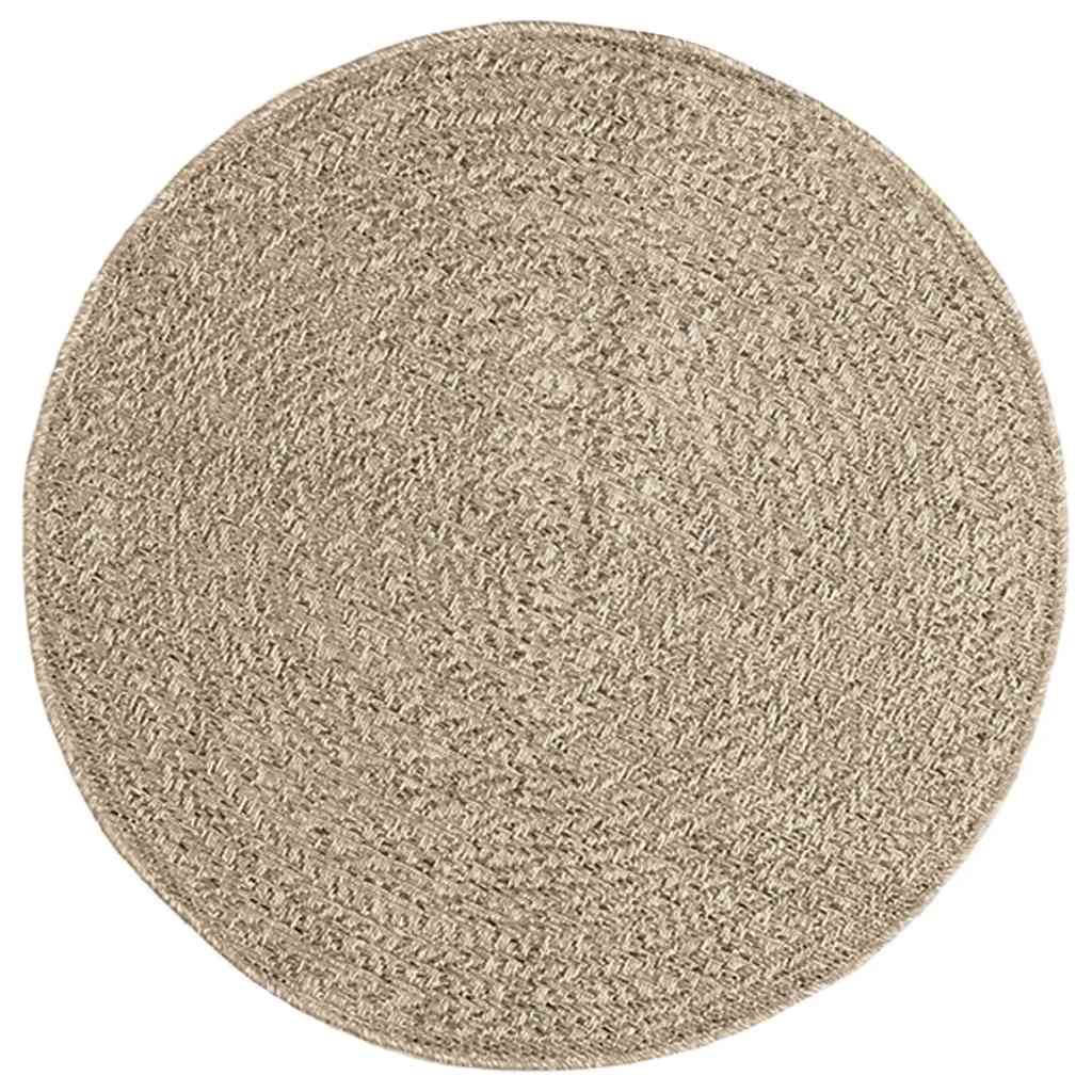 Vidaxxl tapis zizur beige intérieur et extérieur ø 90 cm aspect jute