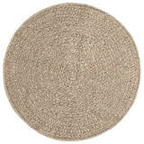 Vidaxxl tapis zizur beige intérieur et extérieur ø 90 cm aspect jute