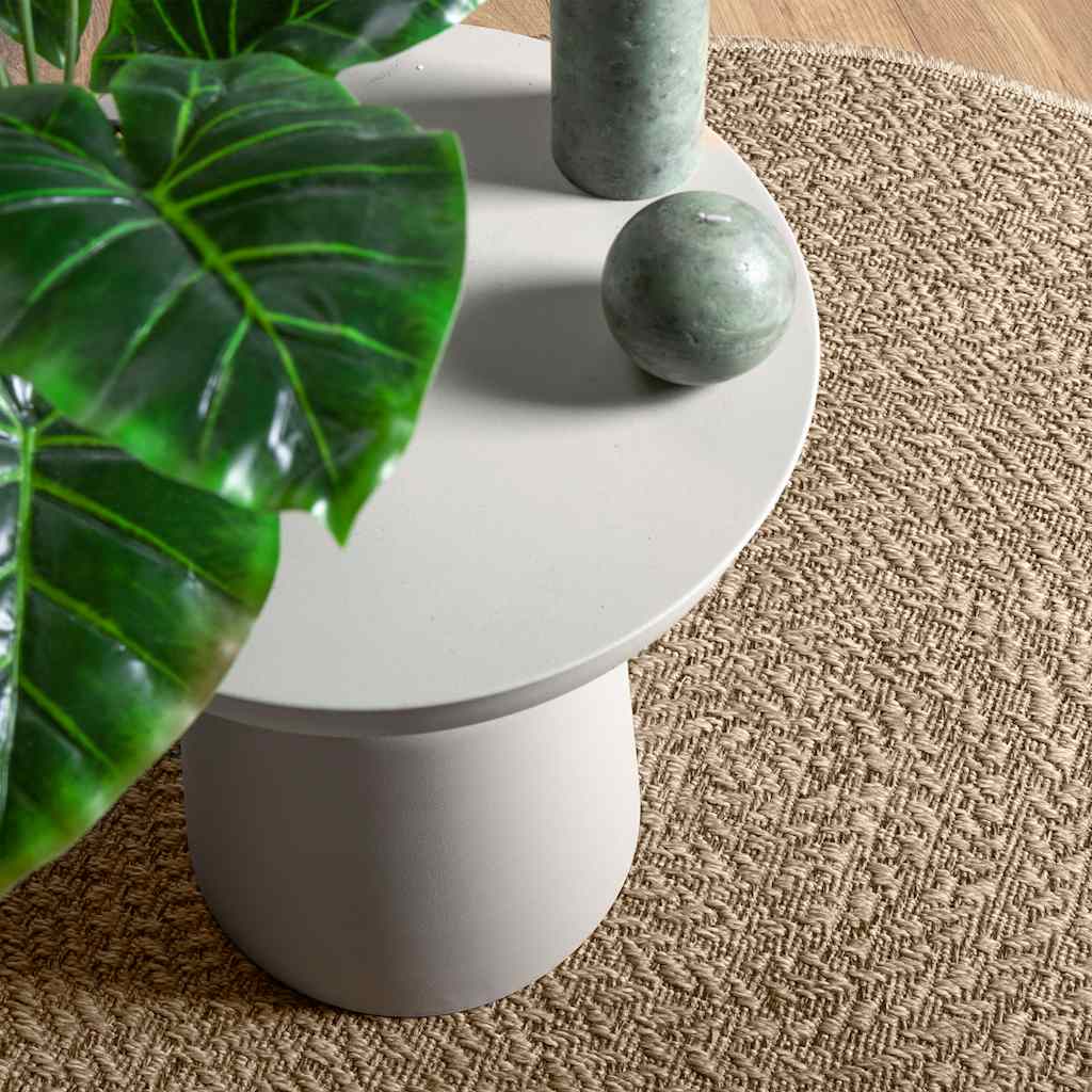 Vidaxxl tapis zizur beige intérieur et extérieur ø 90 cm aspect jute