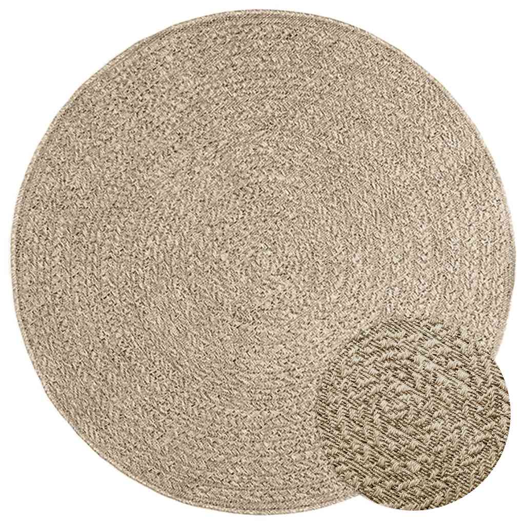 Vidaxl Rug Zizur Beige znotraj in zunaj Ø 120 cm jute videz