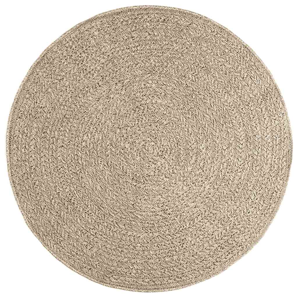 Vidaxl Rug Zizur beige all'interno e all'esterno Ø 120 cm Iccusa