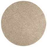 RUG VIDAXL Zizur beige dentro y fuera de Ø 120 cm de yute mirada