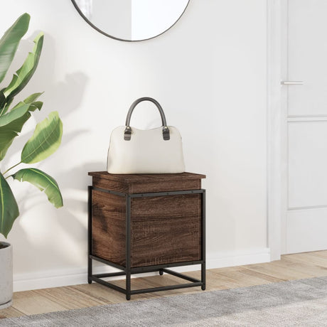 Vidaxx boîte de rangement avec couvercle 40x40x51,5 cm bois fini chêne brun