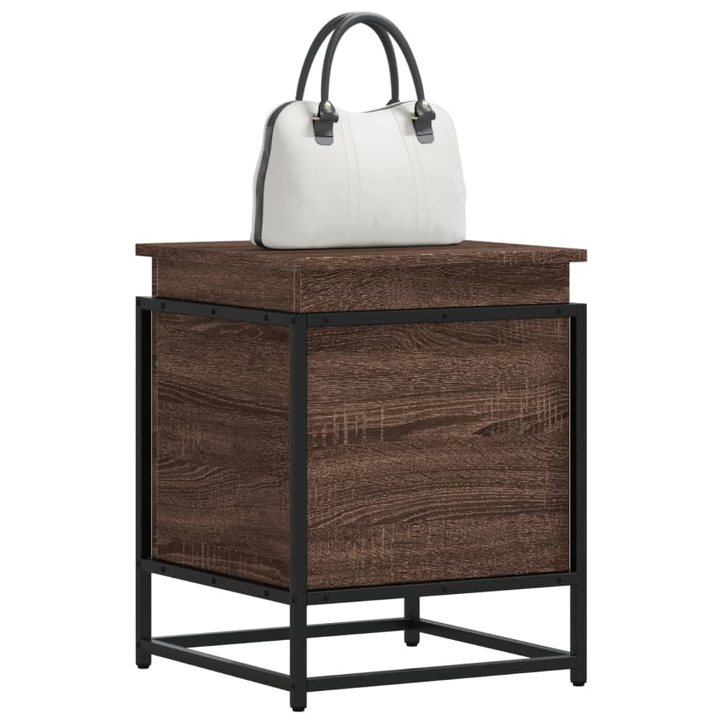 Vidaxx boîte de rangement avec couvercle 40x40x51,5 cm bois fini chêne brun