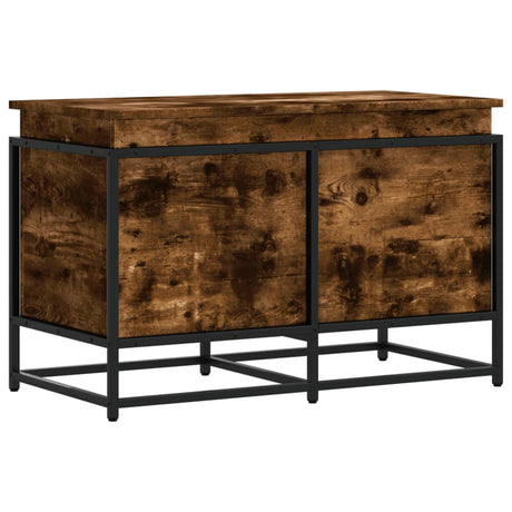 Vidaxx boîte de rangement avec couvercle 80x40x51,5 cm bois traité, chêne fumé