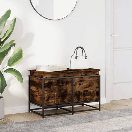 Vidaxx boîte de rangement avec couvercle 80x40x51,5 cm bois traité, chêne fumé