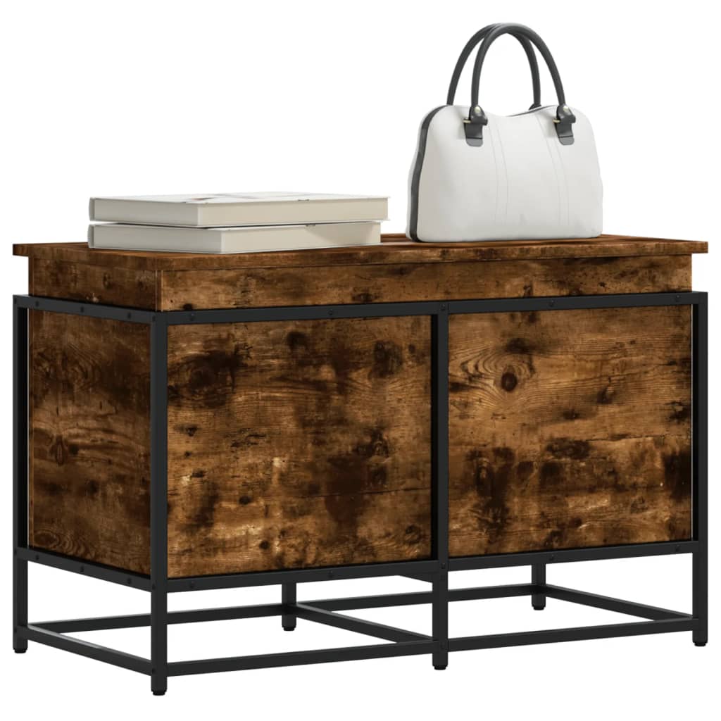 Vidaxx boîte de rangement avec couvercle 80x40x51,5 cm bois traité, chêne fumé