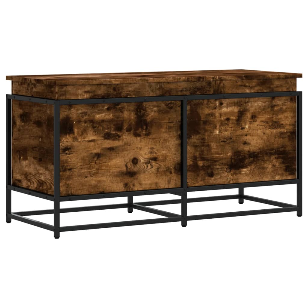 Vidaxx boîte de rangement avec couvercle 100x40x51,5 cm bois traité, chêne fumé