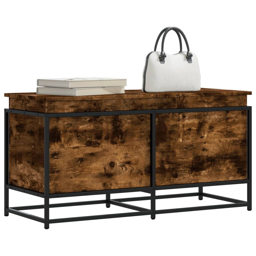 Vidaxx boîte de rangement avec couvercle 100x40x51,5 cm bois traité, chêne fumé