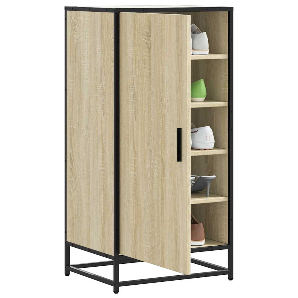 Vidaxl Shoe Rack 48x38x97.5 cm bearbetad trä sonoma ek färgad