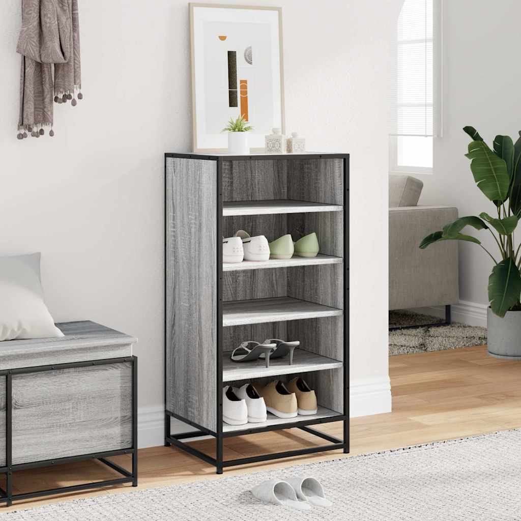 Vidaxl Shoe Rack 48x38x97,5 cm Forarbejdet trægrå sonoma eg Farve