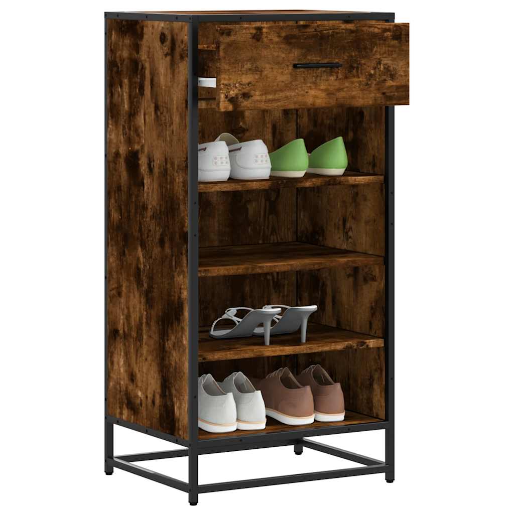 VidaXL shoe rack 48x38x97.5 cm processed wood smoked oak colored