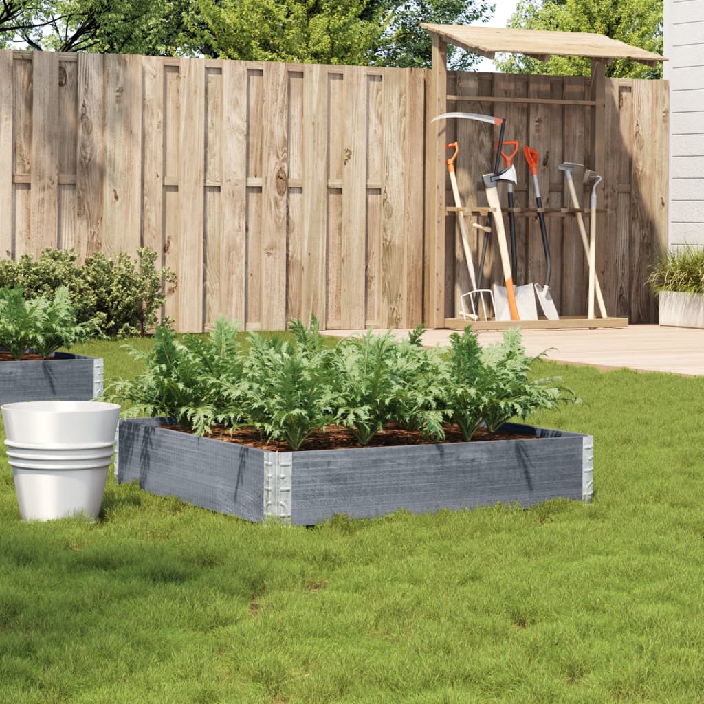 Vidaxx jardinière 100x100 cm bois de pin massif gris