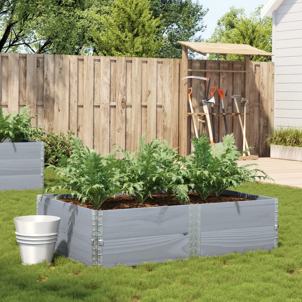 Vidaxx jardinière 150x100 cm bois de pin massif gris