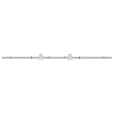 Vidaxx ensemble de pièces pour porte coulissante 183 cm acier inoxydable couleur argent
