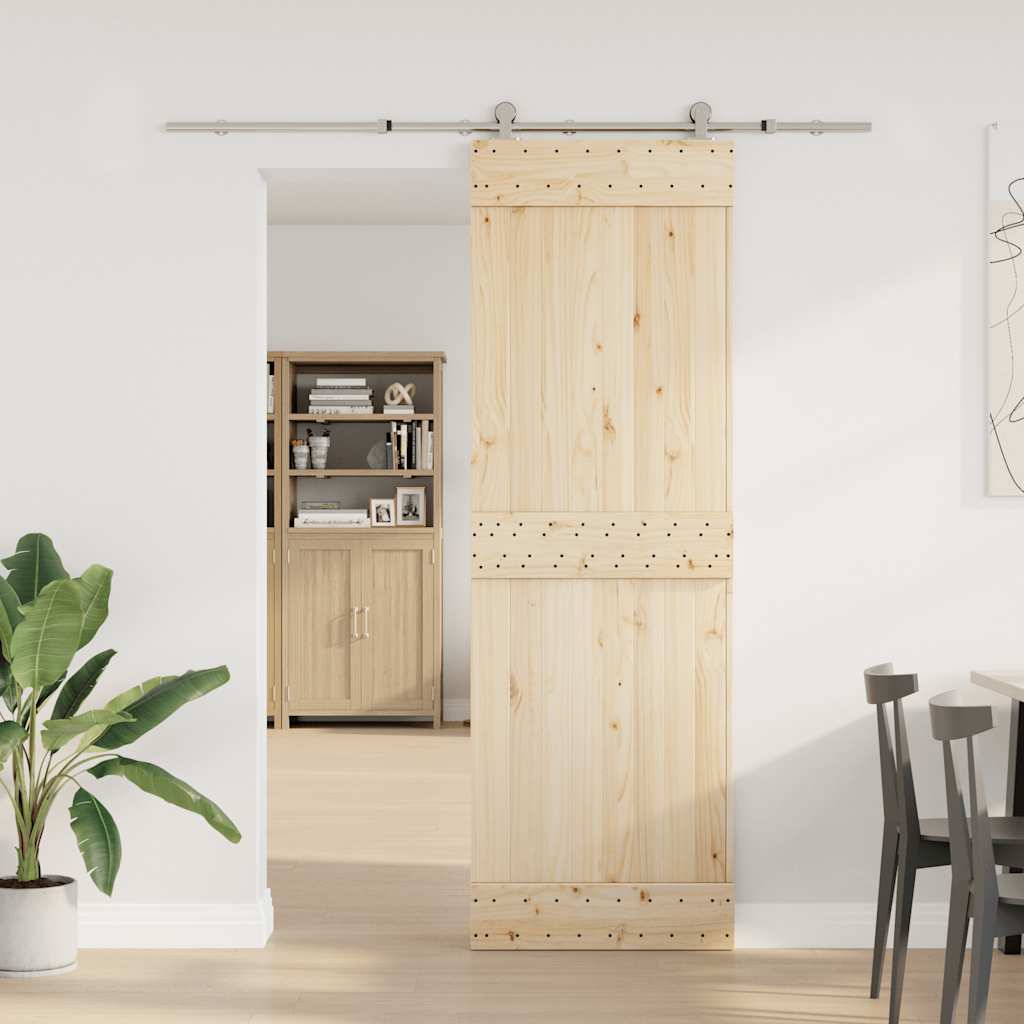 Vidaxx ensemble de pièces pour porte coulissante 183 cm acier inoxydable couleur argent