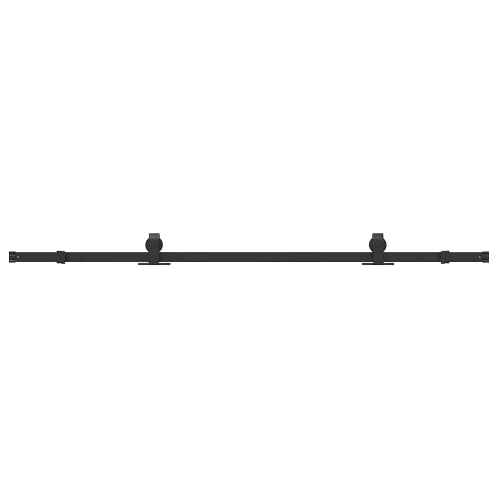 Vidaxxl boîte avec pièces pour porte coulissante 200 cm acier noir