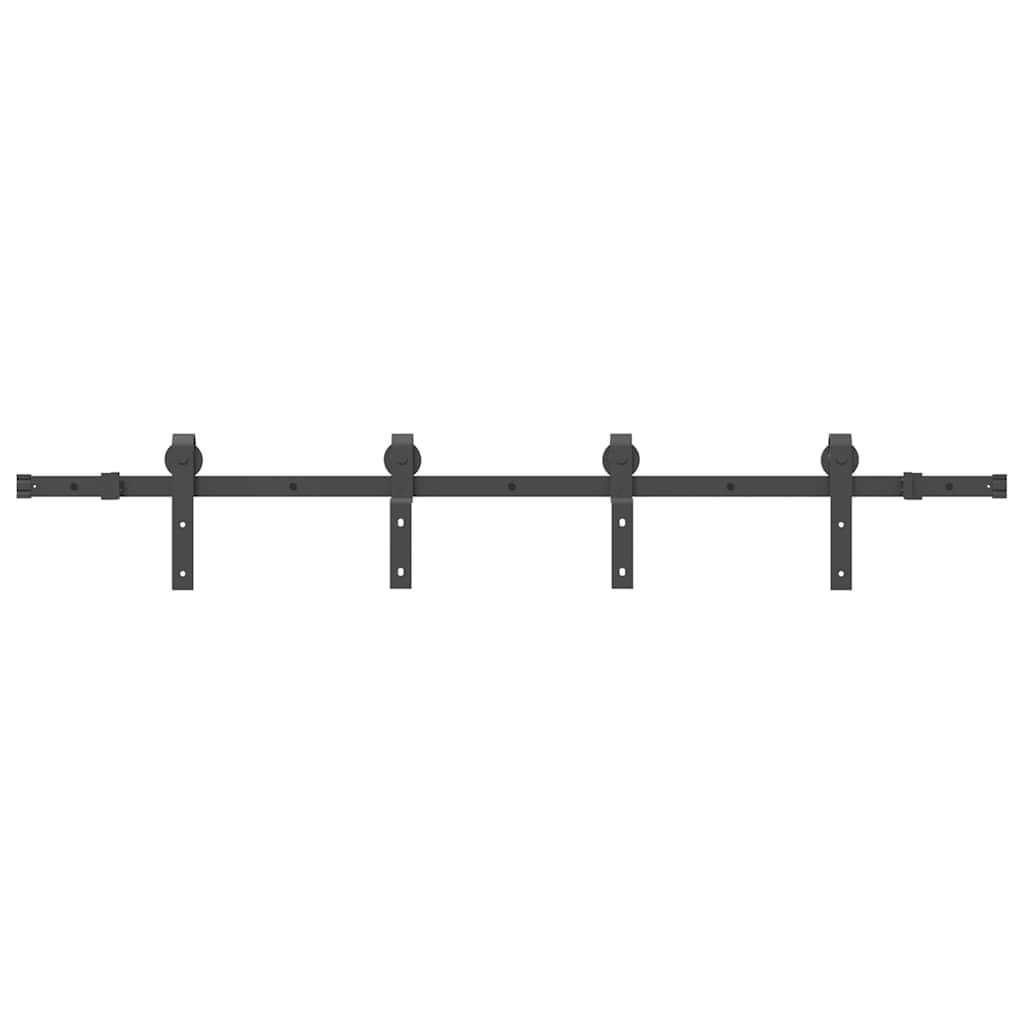 Vidaxxl boîte avec pièces pour porte coulissante 183 cm acier noir
