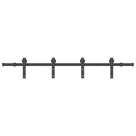 Vidaxxl boîte avec pièces pour porte coulissante 183 cm acier noir