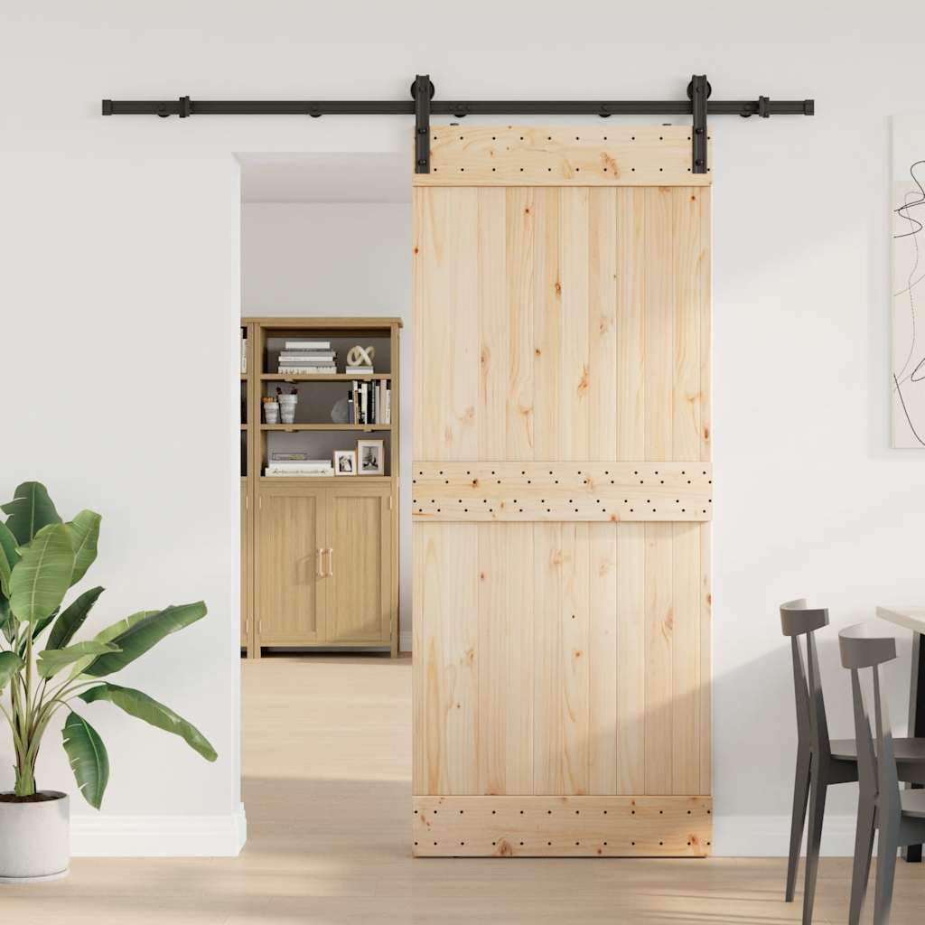 Vidaxxl boîte avec pièces pour porte coulissante 200 cm acier noir