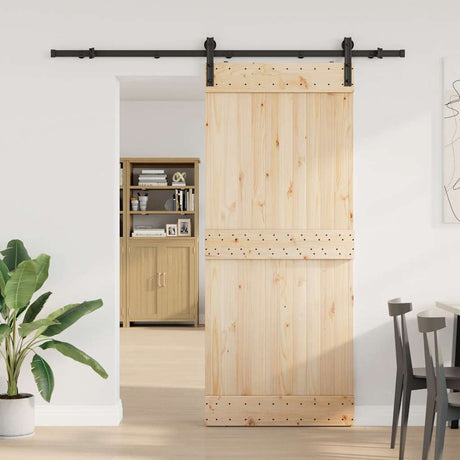 Vidaxxl boîte avec pièces pour porte coulissante 200 cm acier noir