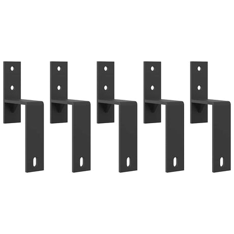Vidaxx supports de dérivation de porte de grange 5 pièces pour rails plats en acier au carbone