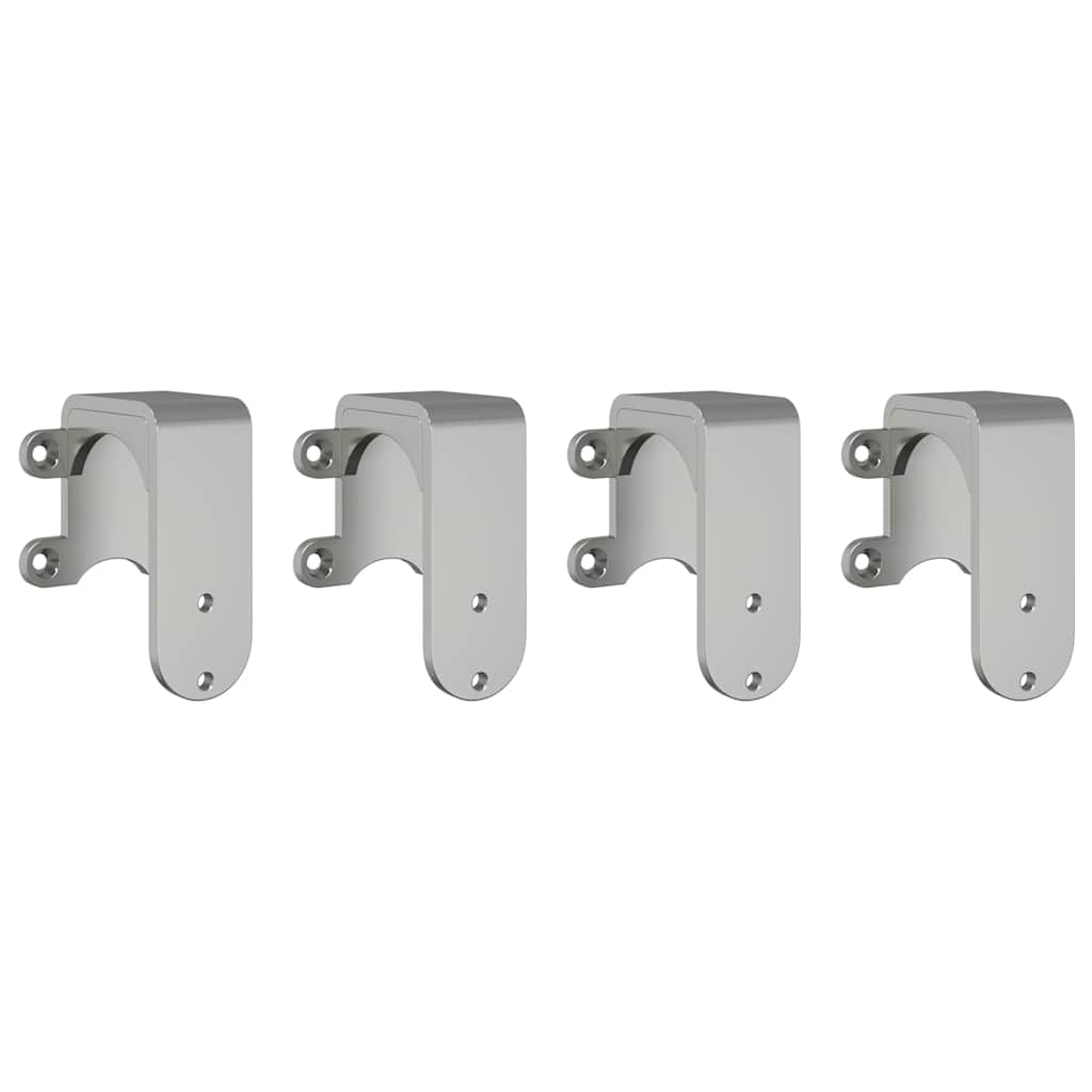 Vidaxx supports de dérivation pour porte de grange 4 pcs pour rails ronds en acier inoxydable