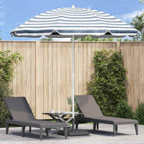Parasol de plage VidaXL bleu et blanc 263 x 263 x 272 cm