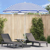 Parasol de plage VidaXL bleu et blanc 263 x 263 x 272 cm