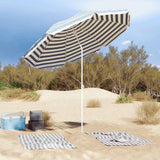 Parasol de plage VidaXL bleu et blanc 263 x 263 x 272 cm