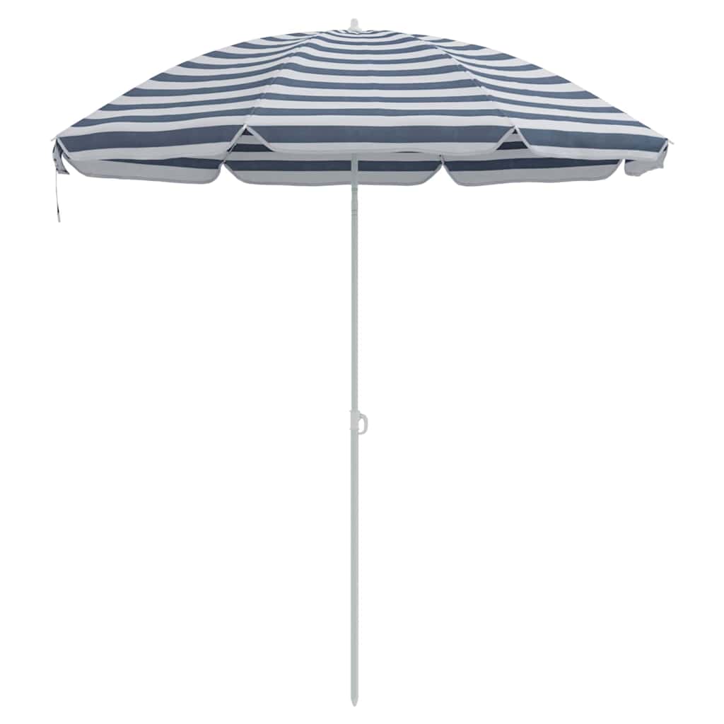 Parasol de plage VidaXL bleu et blanc 263 x 263 x 272 cm