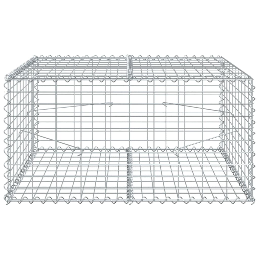 Vidaxl Schanskorf 100x100x50 cm Galvaniserad järnsilverfärgad