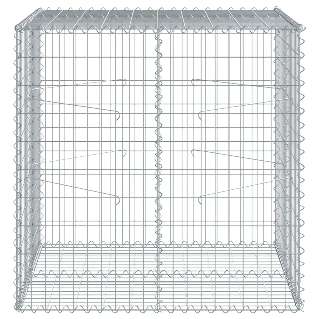 Vidaxl Schanskorf 100x100x100 cm verzinktes Eisen Silber gefärbt