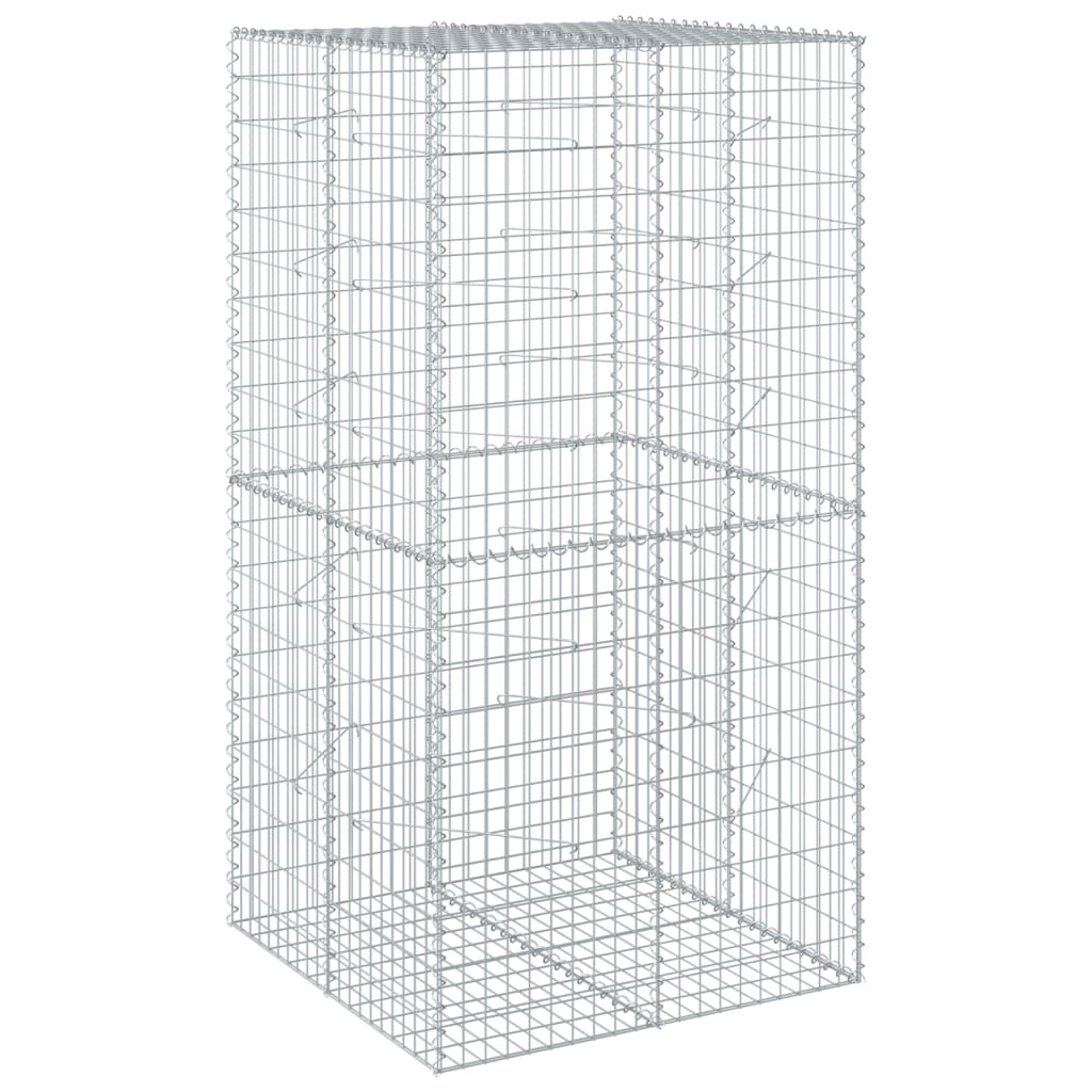 Gabion Vidaxx 100x100x200 cm fer galvanisé couleur argent