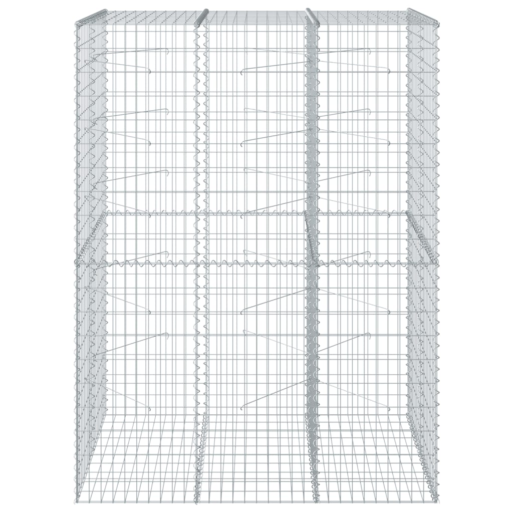 Vidaxl Schanskorf 150x100x200 cm Galvaniserad järnsilverfärgad