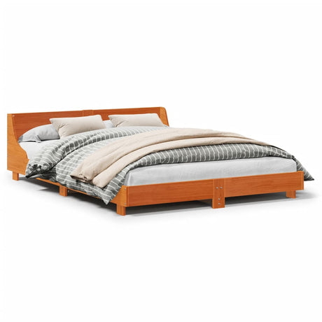 Vidaxl bedframe zonder matras massief grenenhout wasbruin 140x200 cm