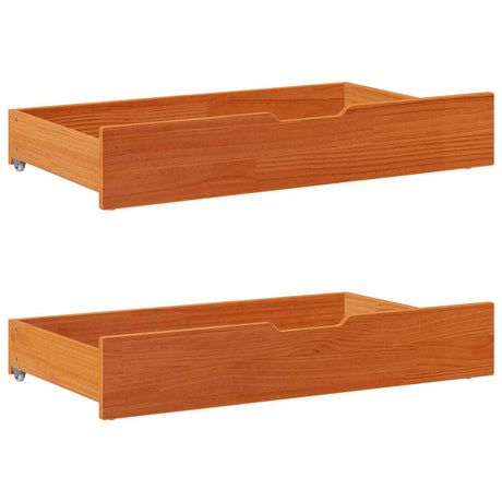 Vidaxxl tiroirs de lit 2 pcs 95x55x17 bois de pin massif lavage marron