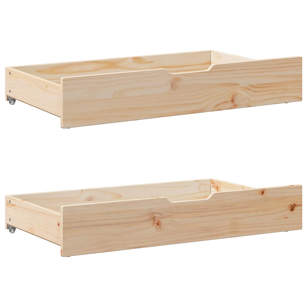 Vidaxx tiroirs de lit 2 pcs avec roulettes 90x55x17 cm bois de pin massif